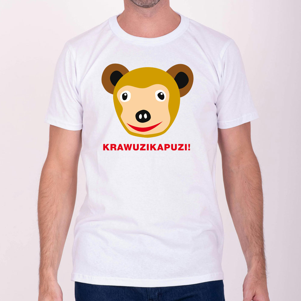 bedrucktes T-Shirt unisex weiß, Motiv Krawuzikapuzi