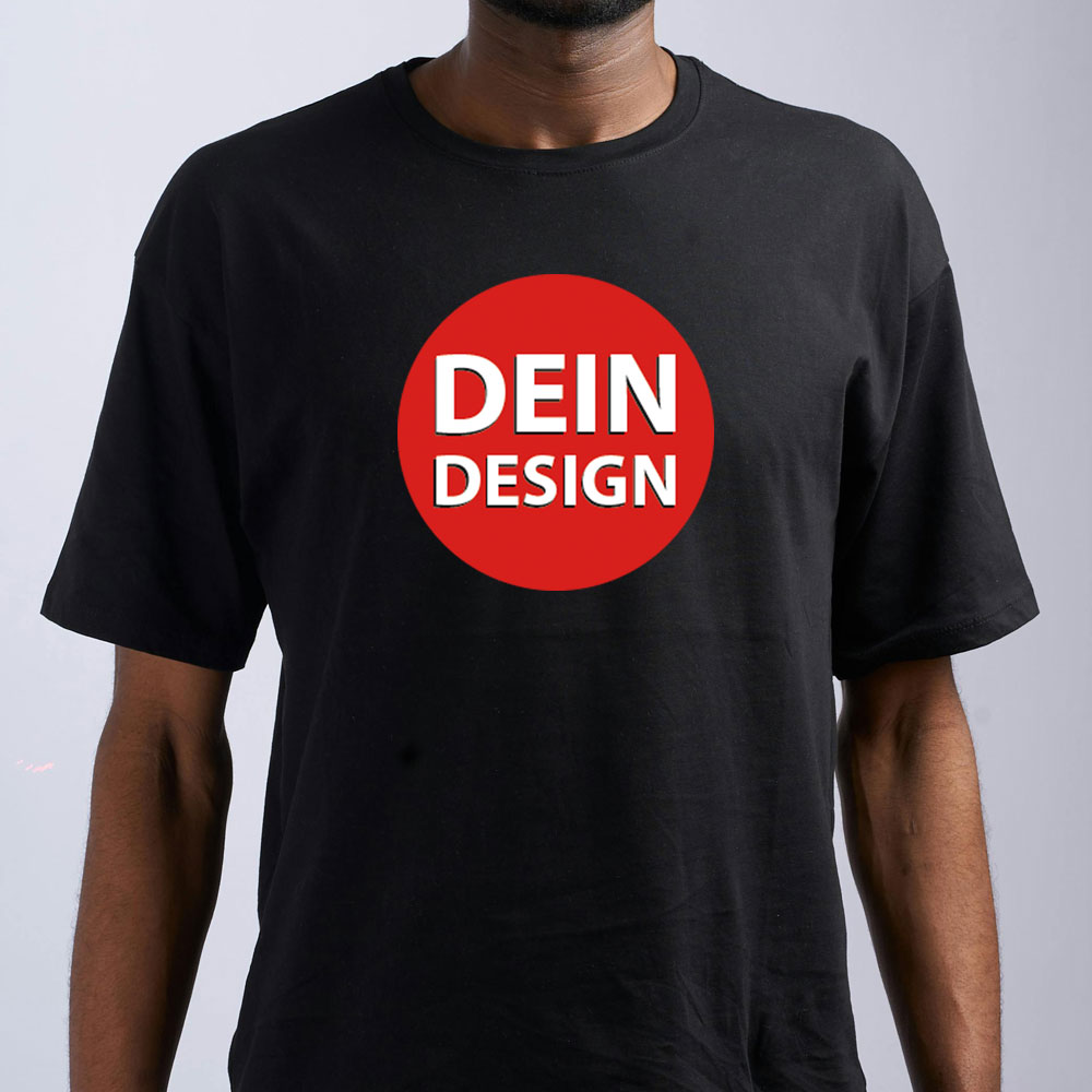 T-Shirt DTF Druck unisex schwarz, Motiv Dein Design